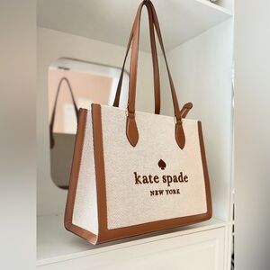 Kate Spade Ellie Large Canvas & Leather
Tote - Warm Gingerbread - NWOT